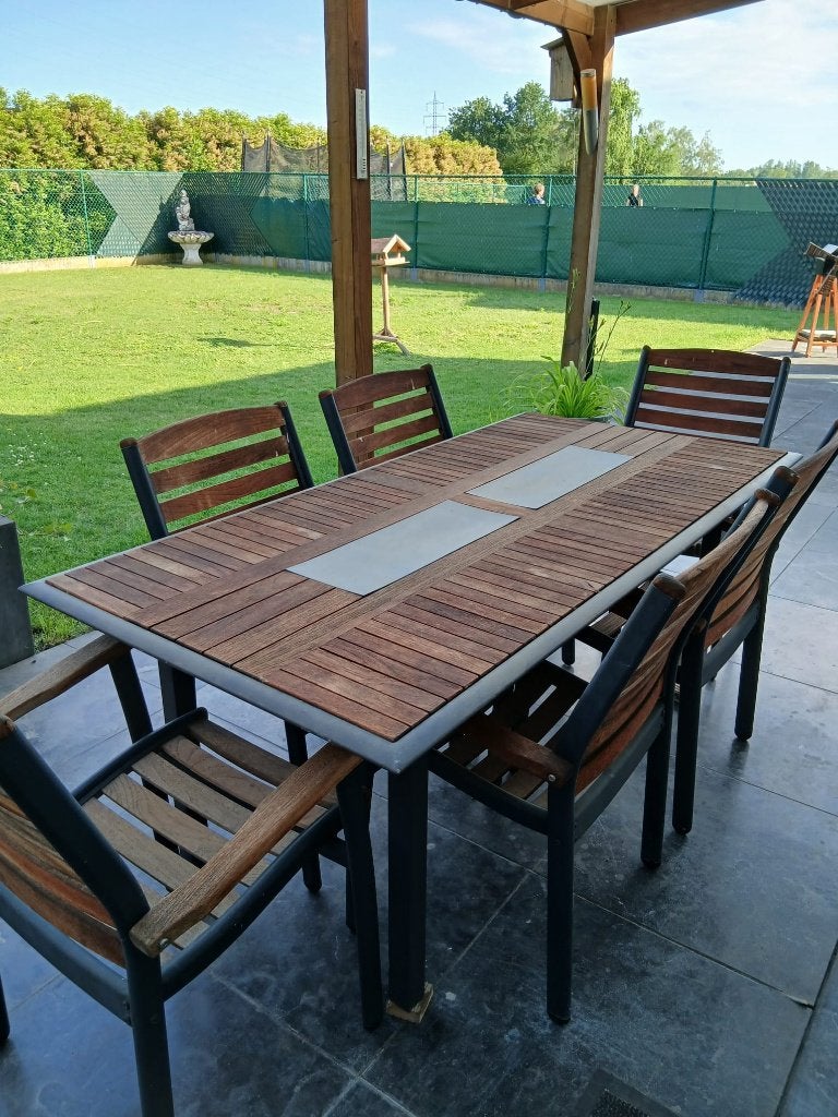 tuinset : 6 stoelen + tafel, Enlèvement, Utilisé, Salons de jardin