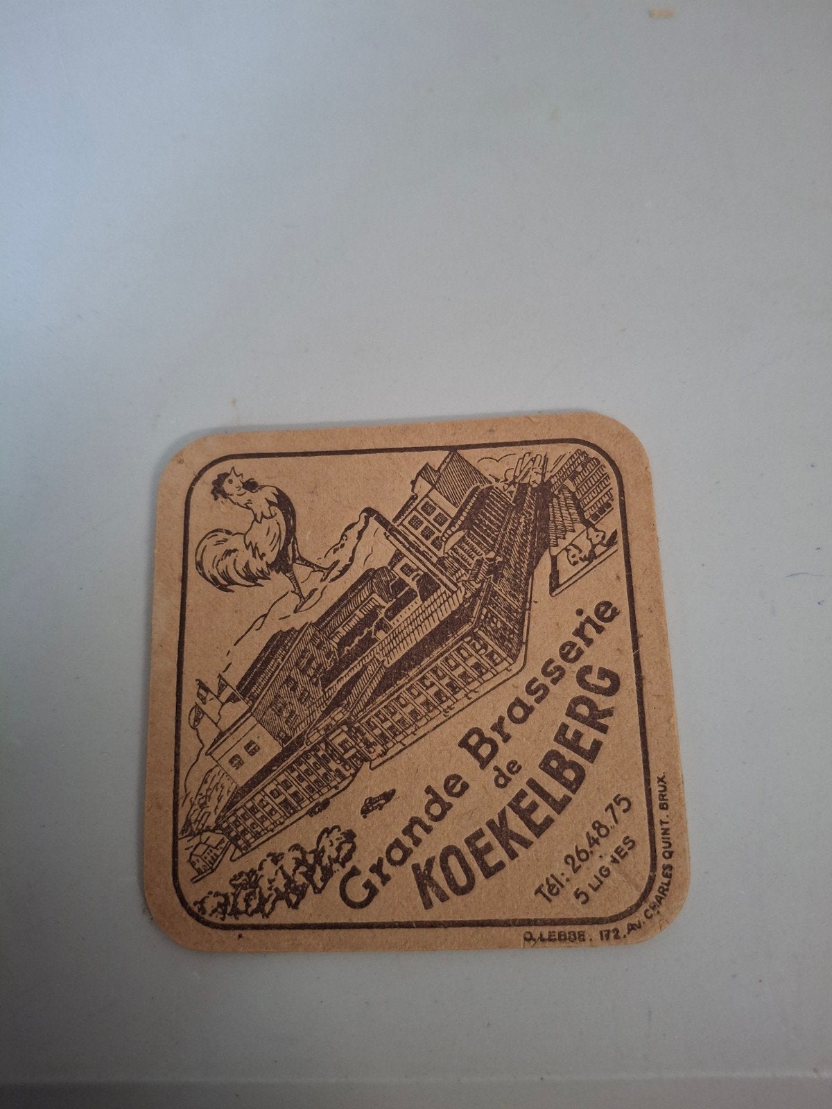 Vooroorlogs bierviltje elberg Koekelberg, Ophalen of Verzenden