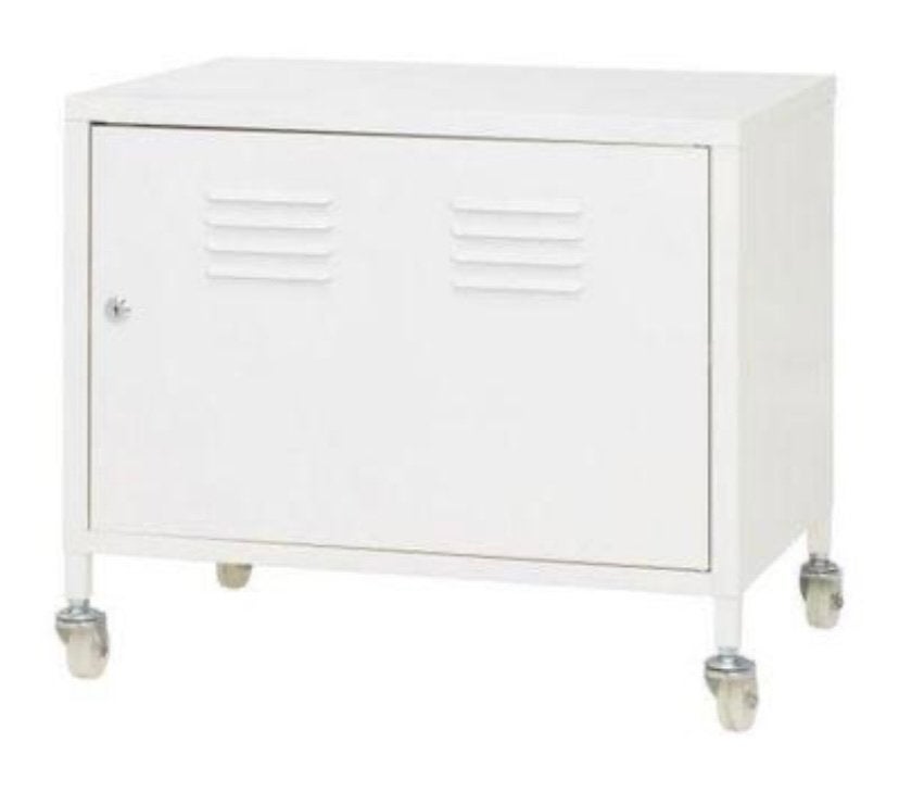 IKEA PS armoire en métal, blanc, sur roulettes, 60x50cmx40cm, Enlèvement, Utilisé