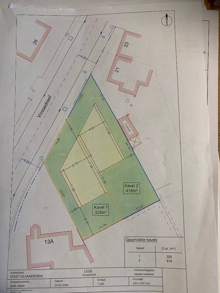 Projectgrond voor 2 HOB-woningen te Lede (afbraak en 6% BTW), Ventes sans courtier, 500 à 1000 m²