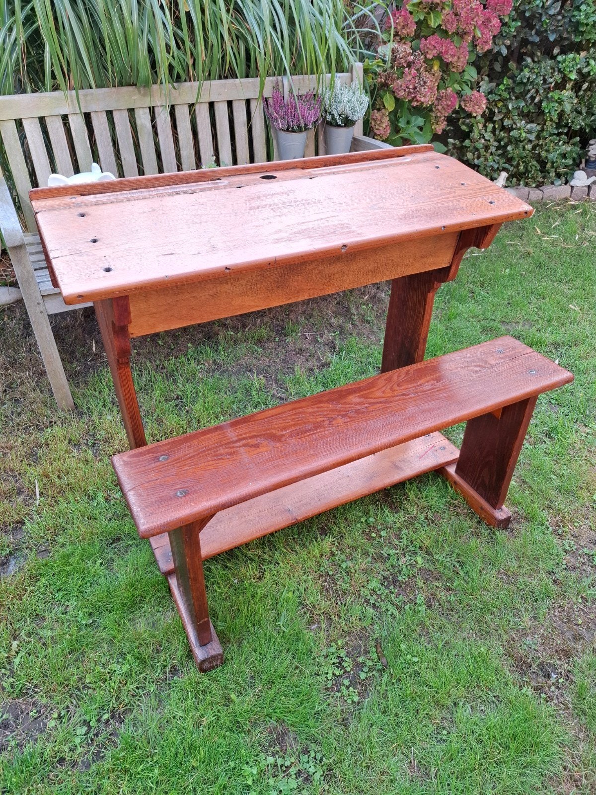 Houten schoolbank, Huis en Inrichting, Ophalen, Hout, 100 cm, Overige typen