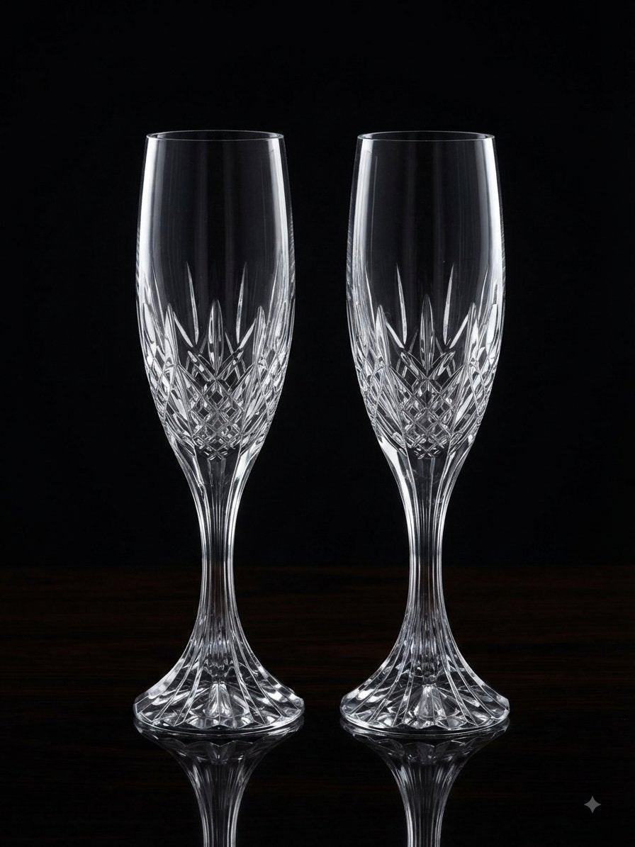 Paire de flûtes à champa en cristal Baccarat Modèle Masséna, Enlèvement, Comme neuf