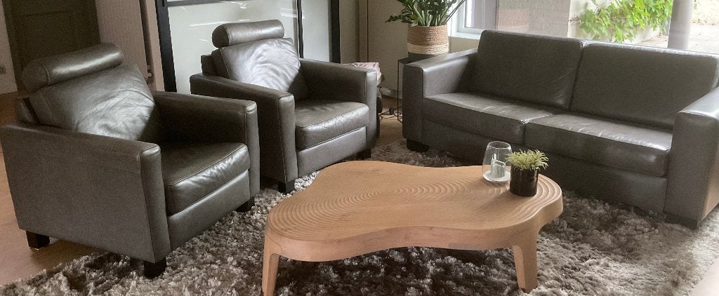 prachtig lederen salon, Enlèvement, Utilisé, Cuir