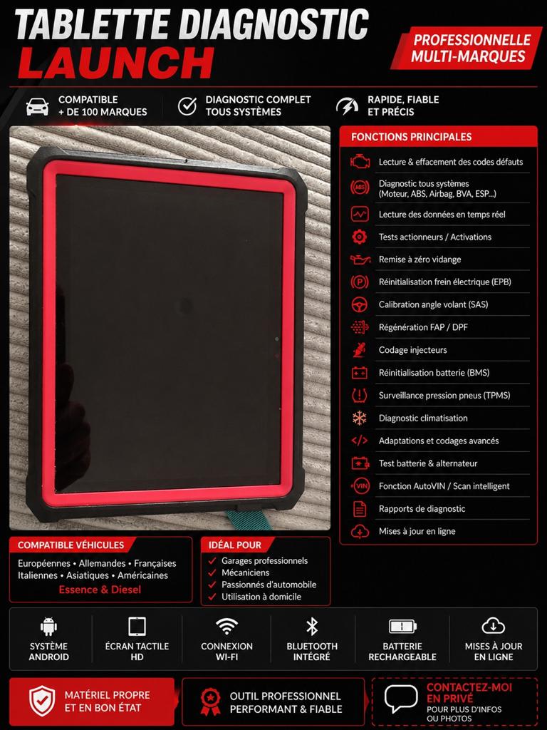 TABLETTE DIAGNOSTIC LAUNCH PROFESSIONNELLE À VENDRE
