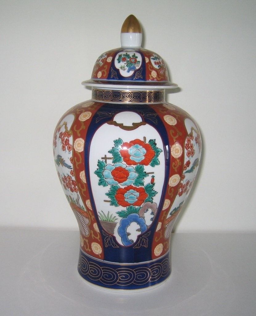 Porseleinen "Gold Imari" dekselvaas  -  1020, Antiek en Kunst, Kunst | Niet-Westerse kunst, Blauw, Japan, Ophalen, Vaas