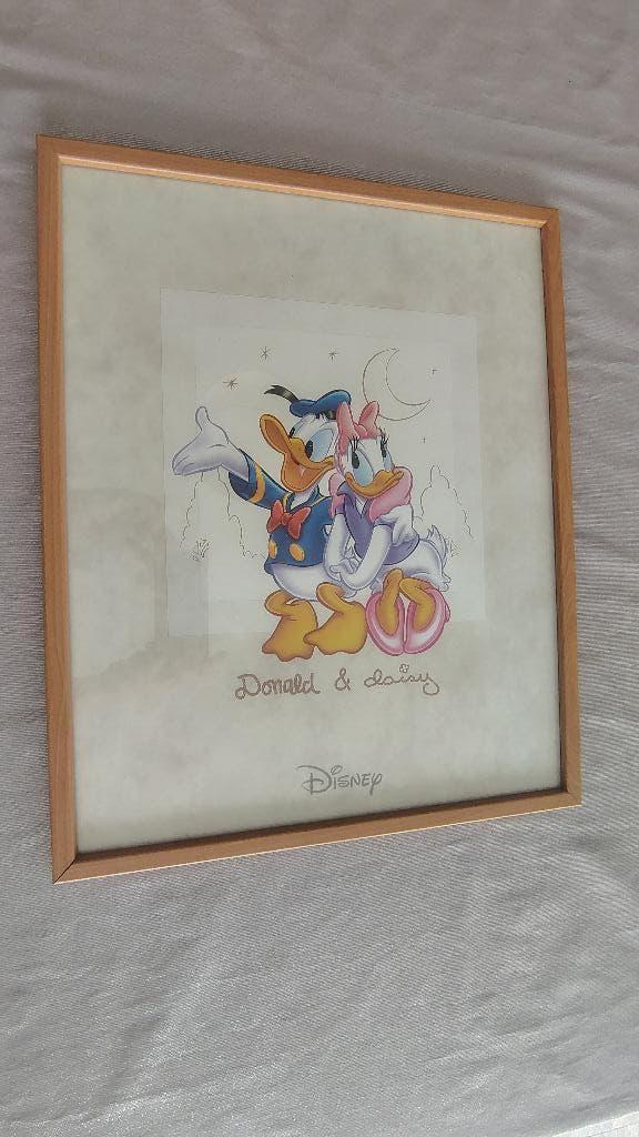 Poster Donald en Daisy Disney, Ophalen of Verzenden, Donald Duck, Gebruikt, Plaatje of Poster
