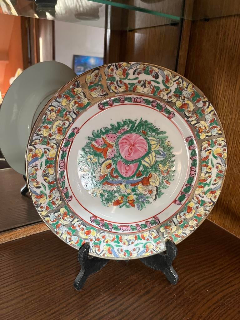Chinees vintage decorbord – famille rose stijl., Ophalen