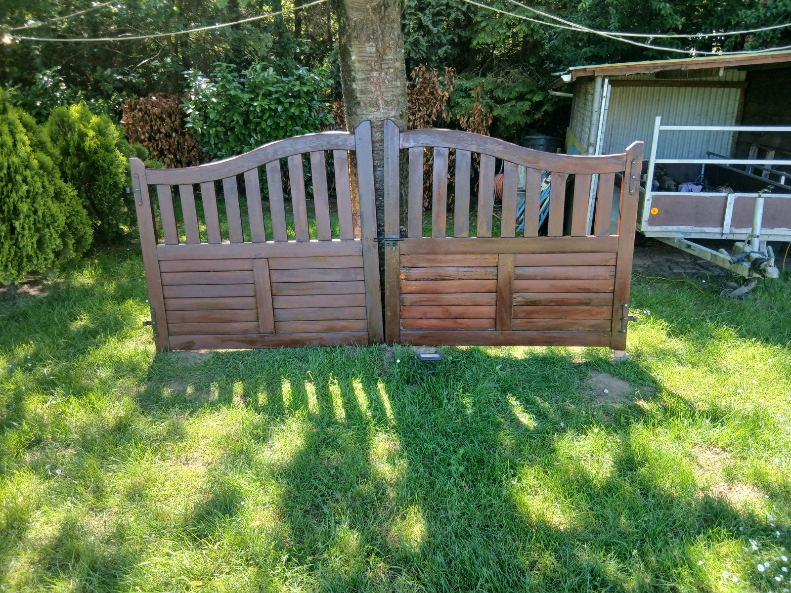 Meranti hardhouten poort 3m breed 1,50 hoog, Tuin en Terras, Ophalen