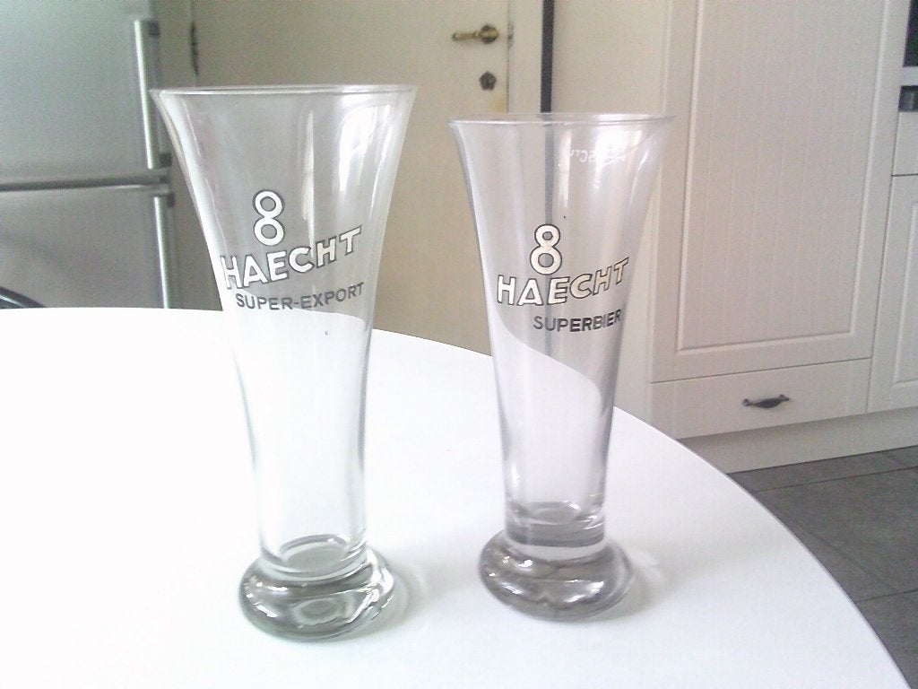 2  glazen dikke emaille haecht, Enlèvement, Comme neuf, Verre ou Verres, Autres marques