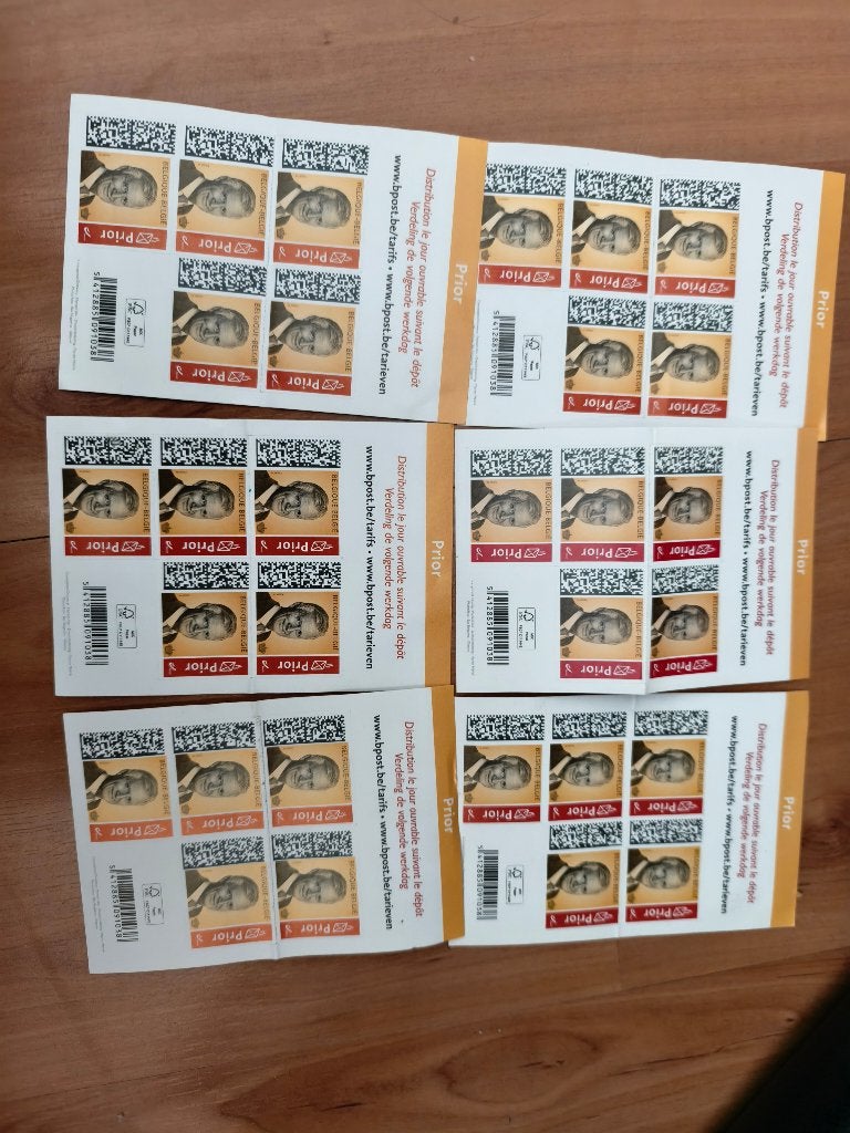 Postzegels  prior nieuw 6 x 5 stuks postfris, Timbres & Monnaies, Sans timbre, Neuf, Enlèvement ou Envoi, Non oblitéré