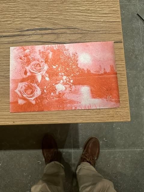 postkaart carte postale roze bloementuil, Verzamelen, Ophalen of Verzenden, Gelopen