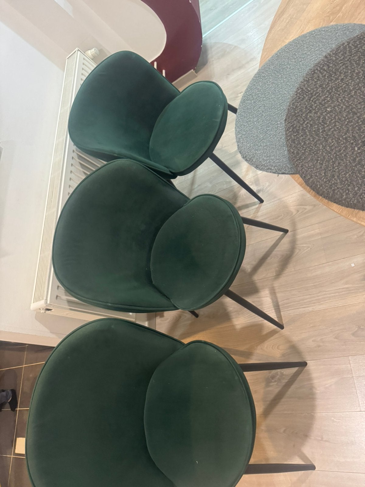 3 paar groene velvet stoelen, Huis en Inrichting, Stoelen, Ophalen, Zo goed als nieuw