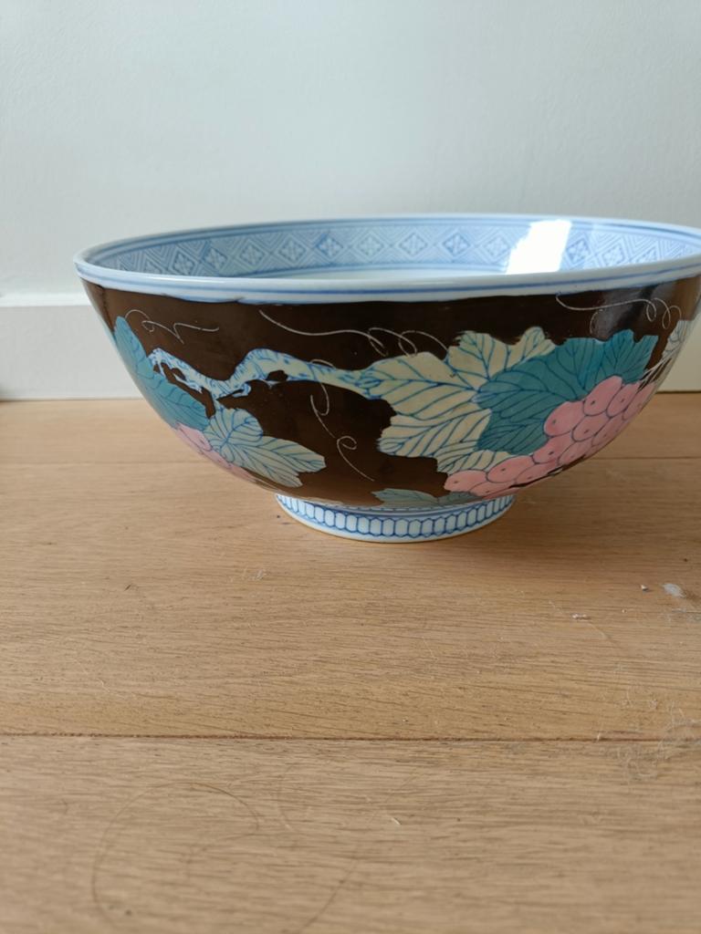 Kom chinees met wijnbladeren vintage, Antiek en Kunst, Antiek | Schalen, Ophalen