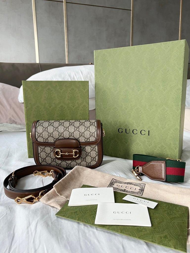 Gucci Horsebit 1955 tas Met twee schoudertassen bag, Ophalen of Verzenden, Zo goed als nieuw