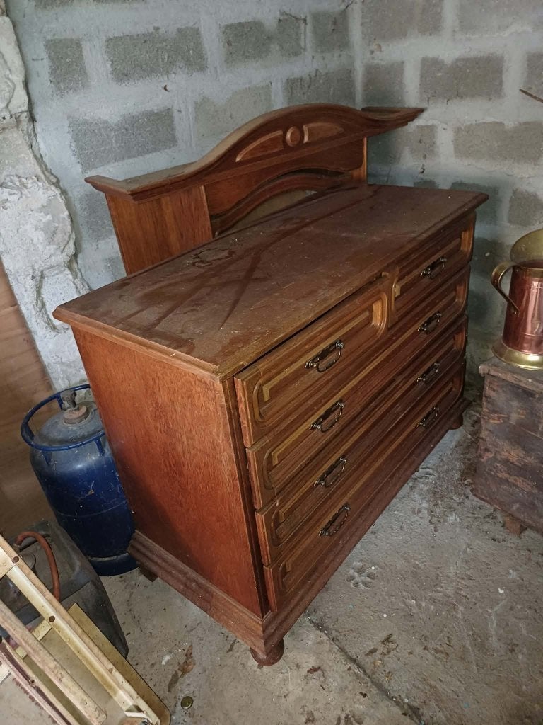 Buffet en chêne + Miroir, Chêne, Comme neuf, Chêne, Enlèvement