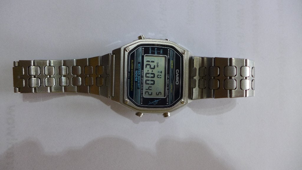 VINTAGE CASIO MARLIN WATCH 152 W-350 JAPAN CA 1984, Handtassen en Accessoires, Staal, Verzenden, Polshorloge, Zo goed als nieuw