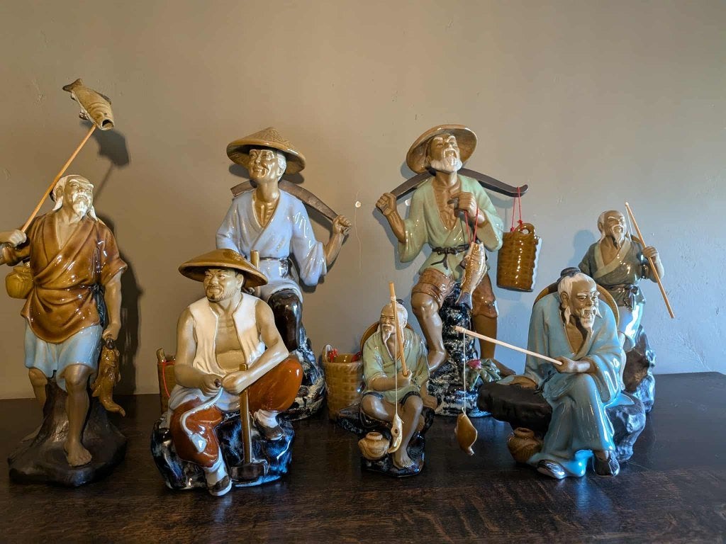 Set van 7 Chinese Mudman porseleinen beeldjes, Antiek en Kunst, Ophalen