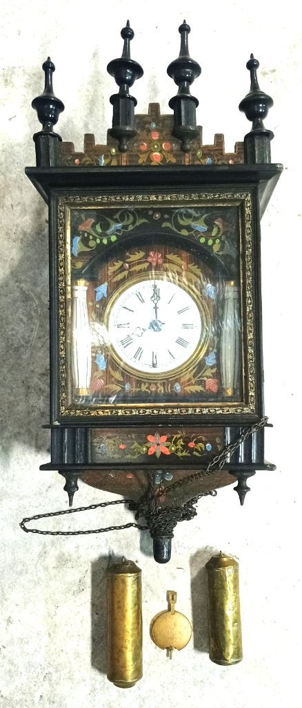 Horloge Murale Forêt-Noire XIXe - Heidrich & Winterhalder, Antiquités & Art, Enlèvement