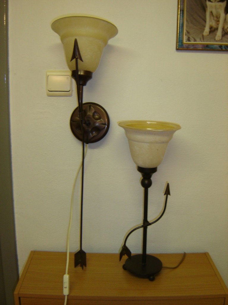 te koop wand en tafellamp serie pijlen nieuw, Ophalen of Verzenden, Nieuw, Glas, Handgemaakt