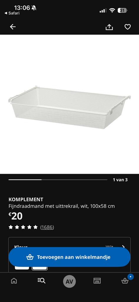 2 manden  ikea komplement, Ophalen, Zo goed als nieuw