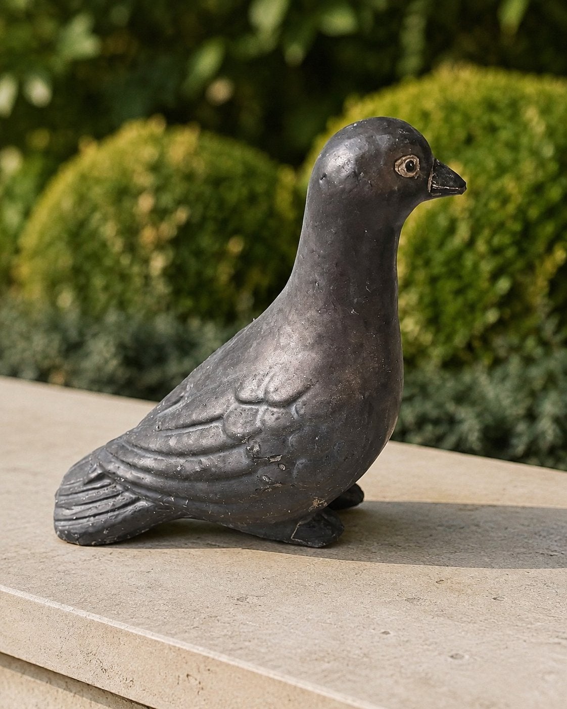 Pigeon décoratif en terre cuite patinée jardin, Enlèvement, Utilisé