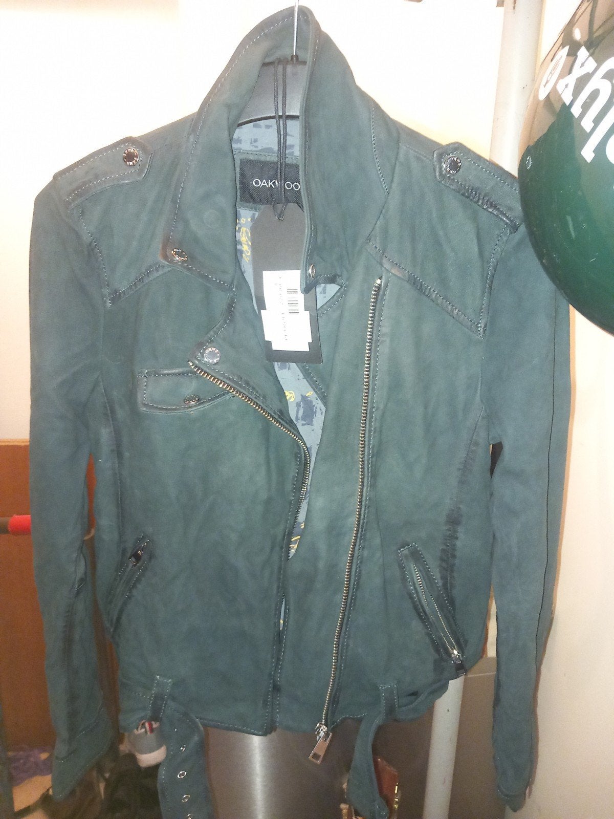 OAKWOOD PETROLE leren jas, Kleding | Dames, Ophalen, OAKWOOD, Blauw, Maat 42/44 (L)