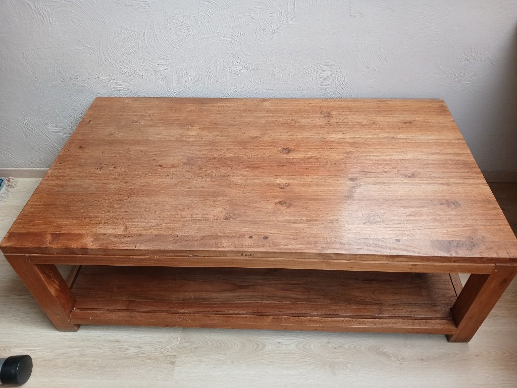 Salontafel, Maison & Meubles, Tables | Tables de salon, Teck, 100 à 150 cm, Comme neuf, Enlèvement