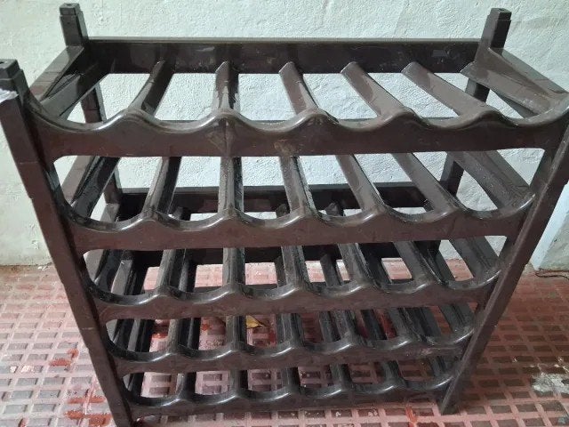 Casiers à bouteilles modulables en plastique marron (30 plac, Enlèvement, Comme neuf, 25 bouteilles ou plus