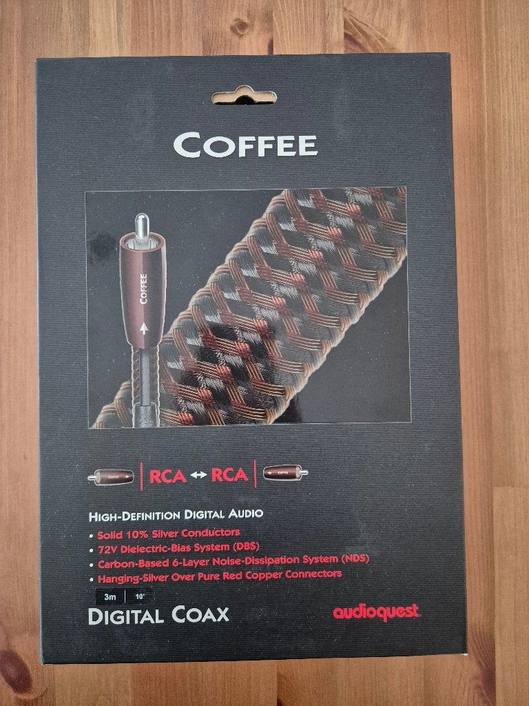 Audioquest Coffee Digital Coax (3m), Audio, Tv en Foto, Audiokabels en Televisiekabels, Ophalen of Verzenden, Zo goed als nieuw