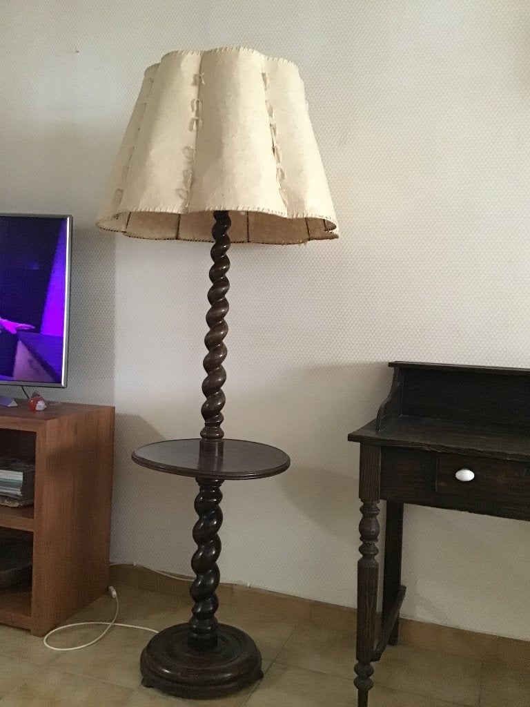 Oude staande lamp, Ophalen, Gebruikt, Hout, landelijk, 150 tot 200 cm