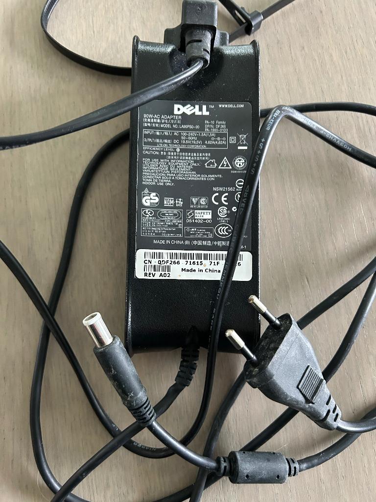 2 chargeurs pour ordinateurs portables Dell 65 W, 19,5 V, Enlèvement, Comme neuf, Dell