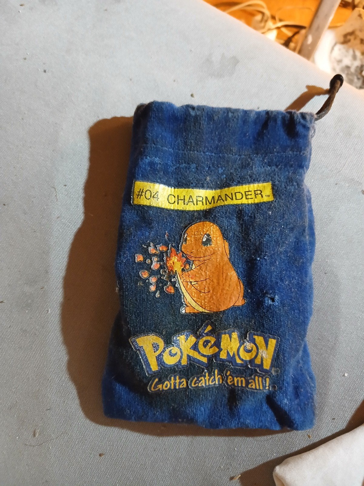 Vintage 1999 Pokémon Knikkerzak Charmander + 8 Knikkers, Ophalen of Verzenden, Gebruikt