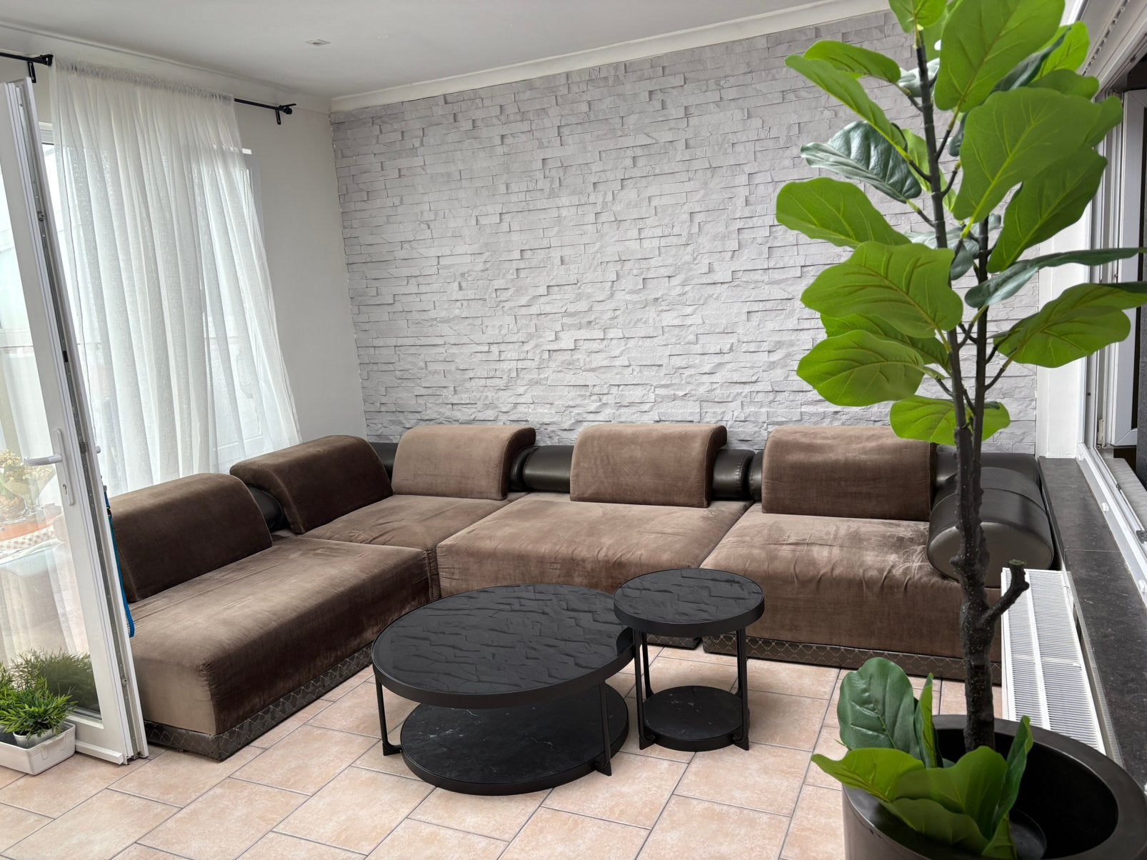 Hoekzetel taupe/bruin, Huis en Inrichting, Zetels | Zetels, Ophalen