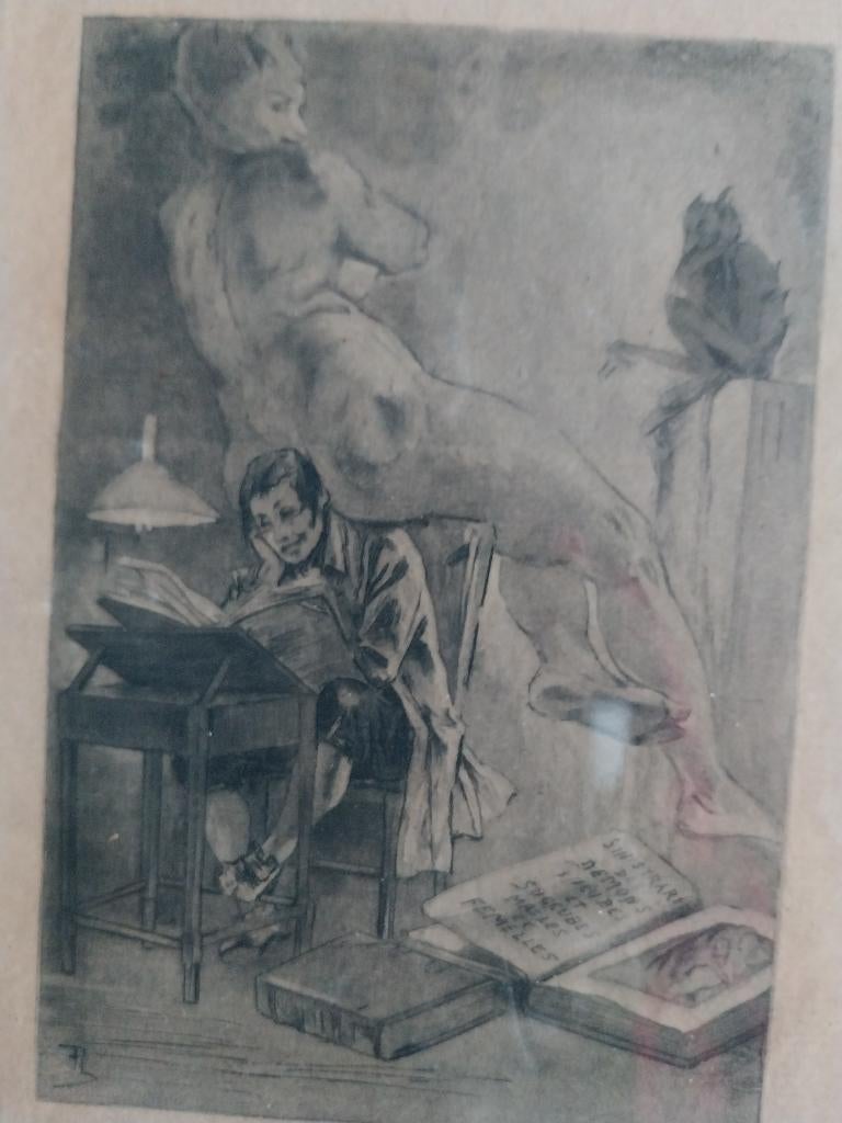 GRAVURE DU PEINTRE BELGE FELICIEN ROPS 1883-1898, Enlèvement ou Envoi
