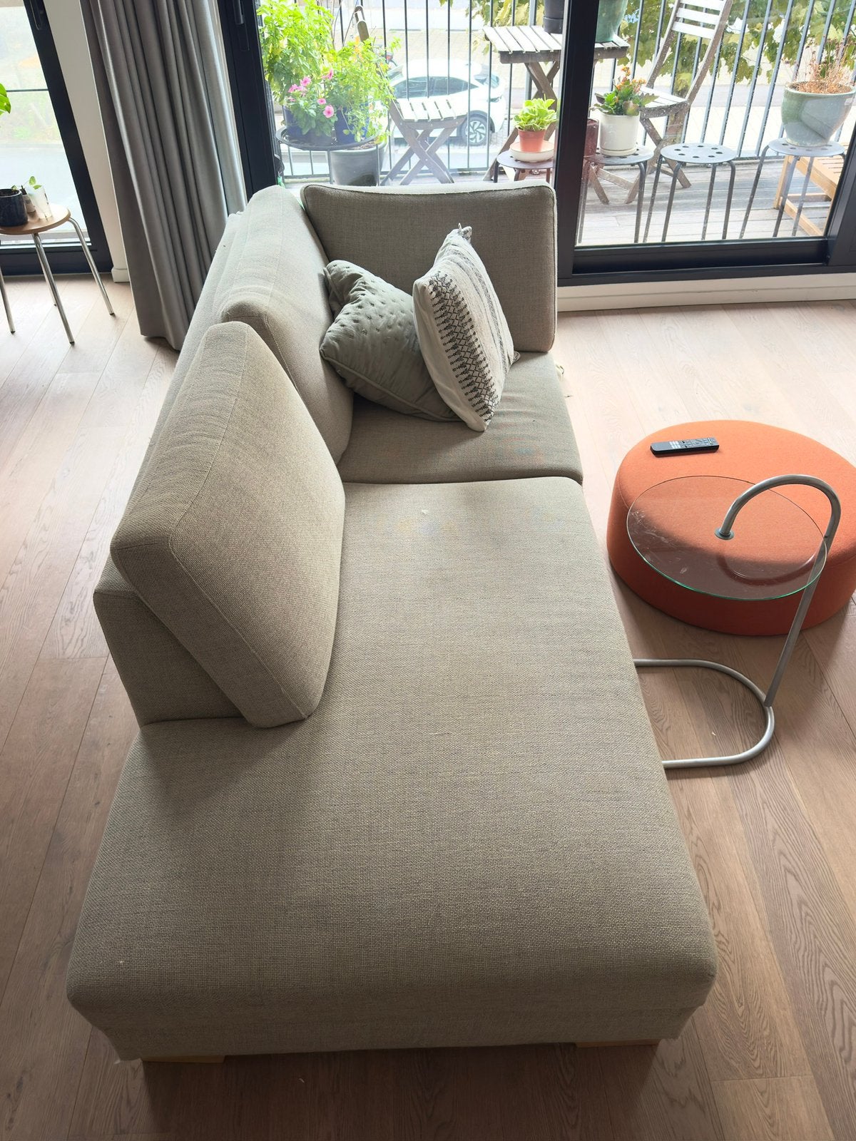 SÖRVALLEN IKEA 2-zitsbank met chaise longue | Lichtgrijs, Ophalen, Zo goed als nieuw, Stof