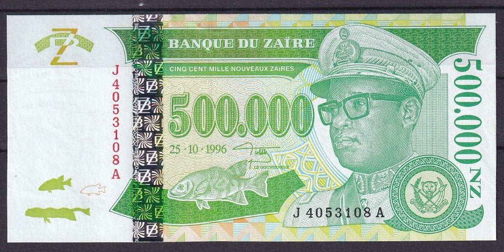 Zaïre 500.000 NZ 1996 UNC, Postzegels en Munten, Bankbiljetten | Afrika, Ophalen of Verzenden, Overige landen, Los biljet