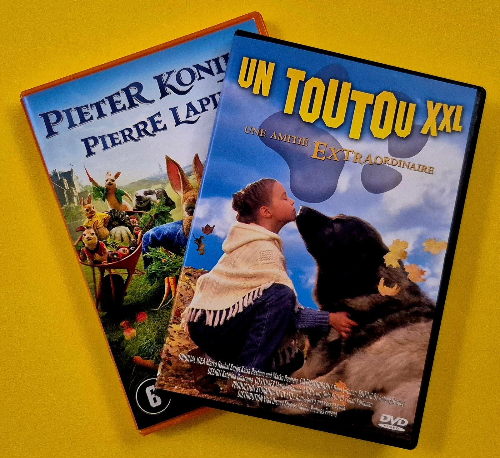 2x DVD 📀 Un toutou XXL + Pierre Lapin, Cd's en Dvd's, Alle leeftijden, Ophalen of Verzenden, Gebruikt, Frans