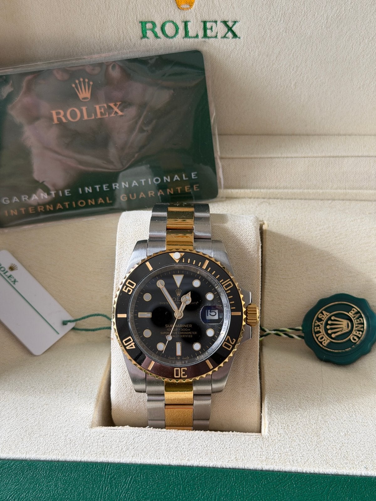 Rolex submariner gold, Handtassen en Accessoires, Horloges | Dames, Ophalen, Zo goed als nieuw, Staal, Rolex