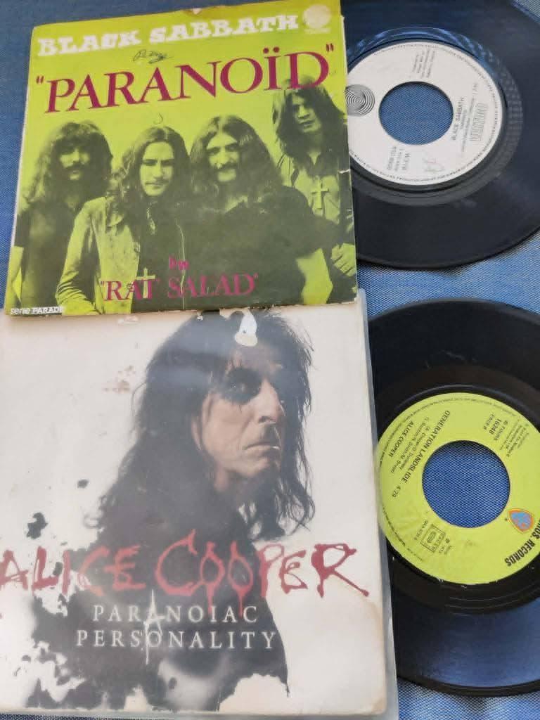 Black sabbath (paranoid) + alice cooper (paranoiac personali, Cd's en Dvd's, Vinyl Singles, Ophalen of Verzenden, Single