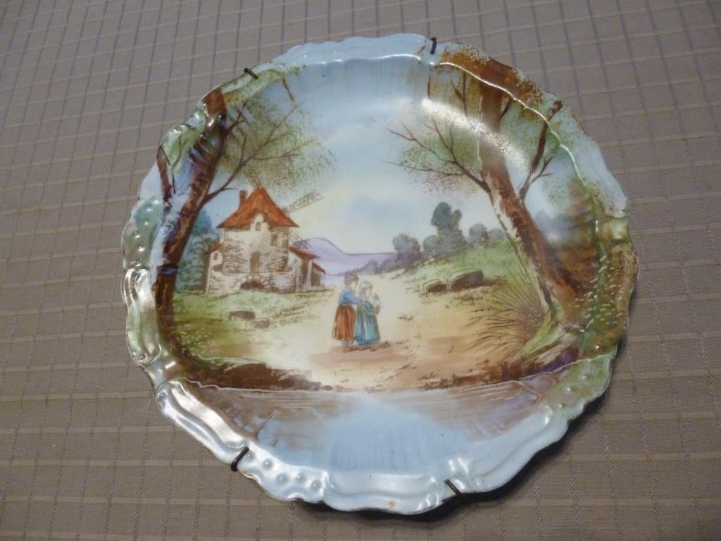 oud porseleinen bord met molen, Antiek en Kunst, Ophalen of Verzenden