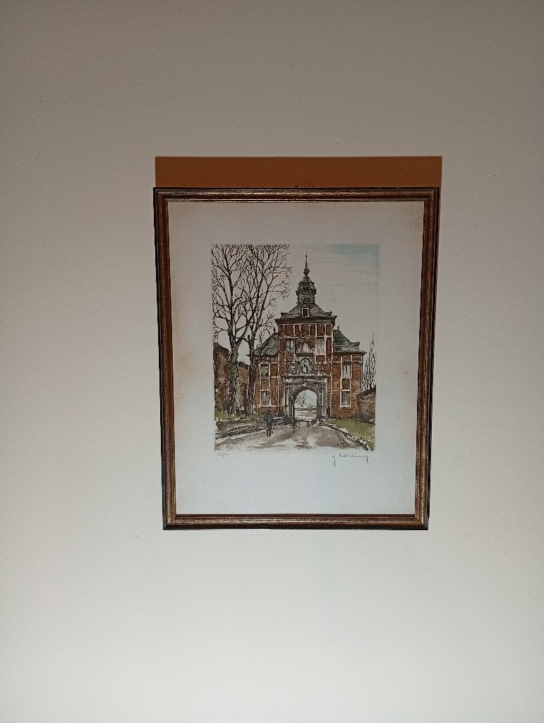 Ets – Roger Hebbelinck, Antiek en Kunst, Kunst | Etsen en Gravures, Ets, Architectuur, 1950 - 1999, Ophalen of Verzenden