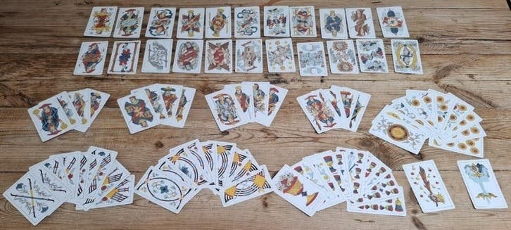 Franse Tarot kaarten , replicatie 1860 , J. Gaudais, Paris, Enlèvement ou Envoi