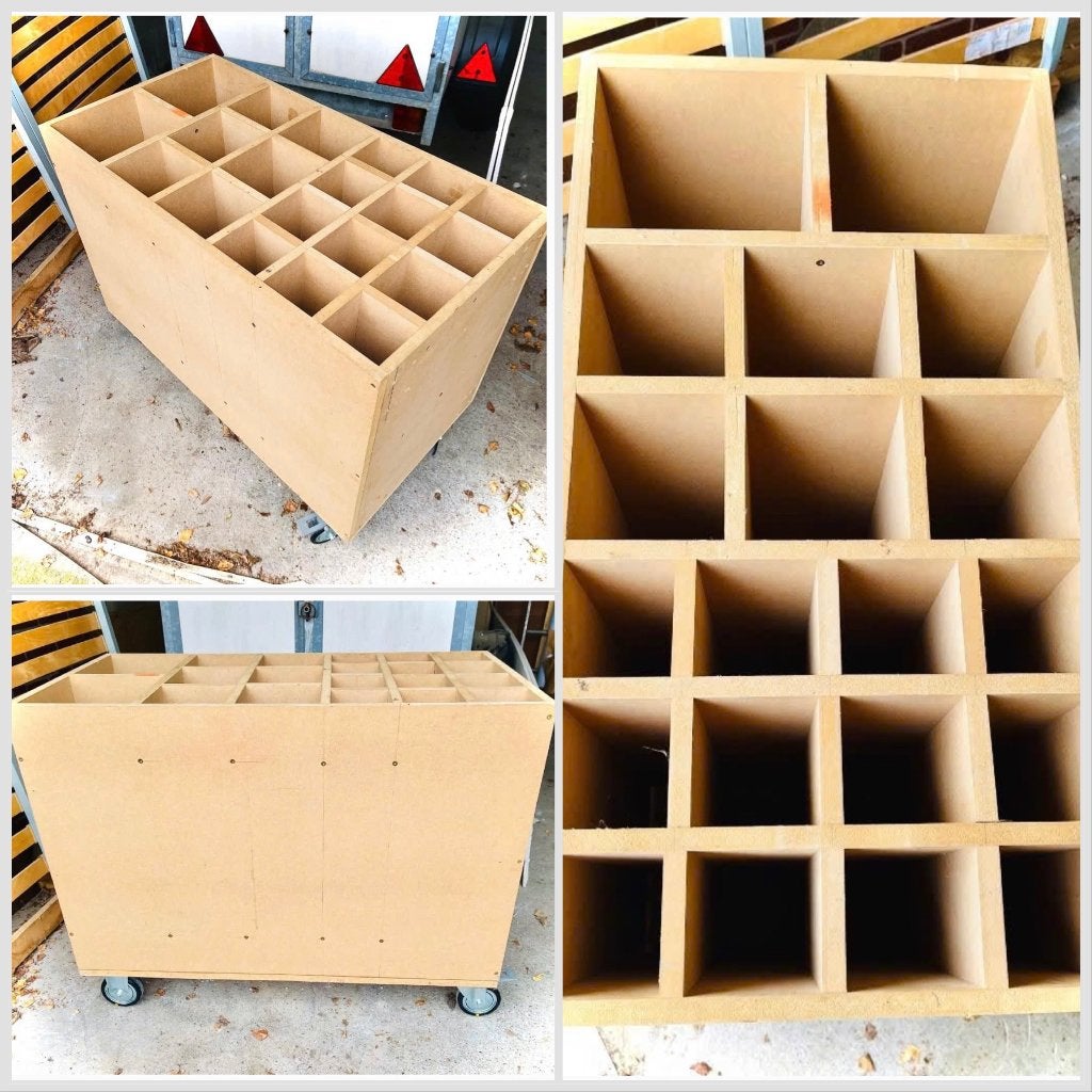 Meuble de rangement en MDF + 4 roulettes, Bricolage & Construction, Comme neuf, Enlèvement, 50 cm ou plus, Autres types