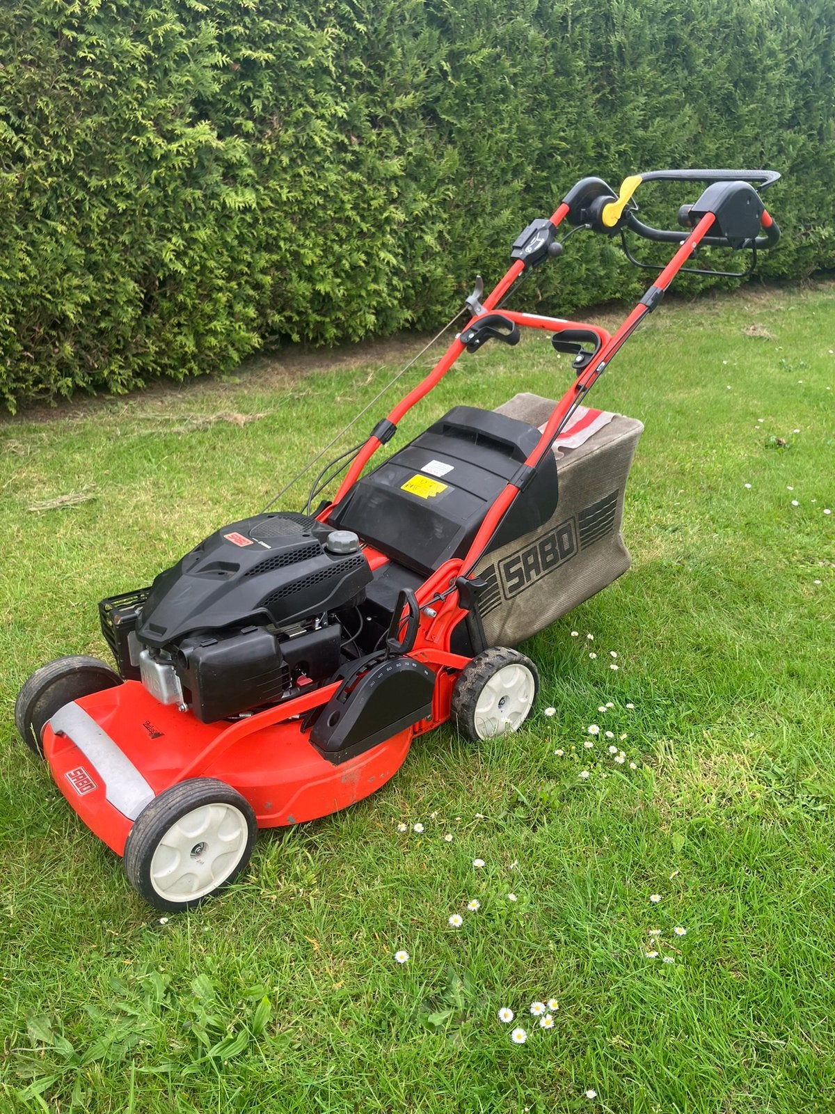 Sabo 54 vario, Tuin en Terras, Grasmaaiers, Ophalen, Gebruikt, 50 cm of meer, Benzine-grasmaaier