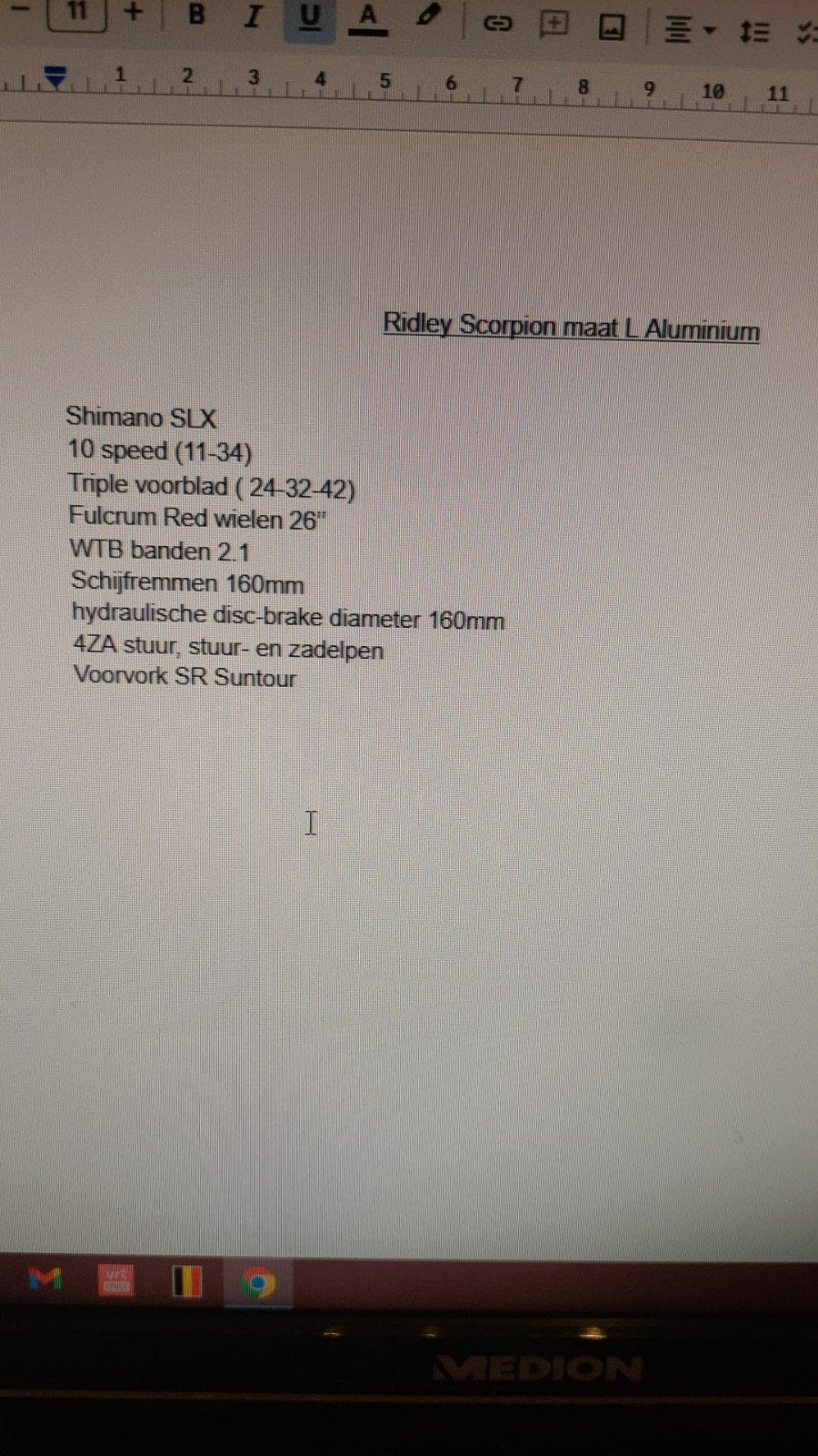 MTB Ridley te koop, Fietsen en Brommers, Ophalen