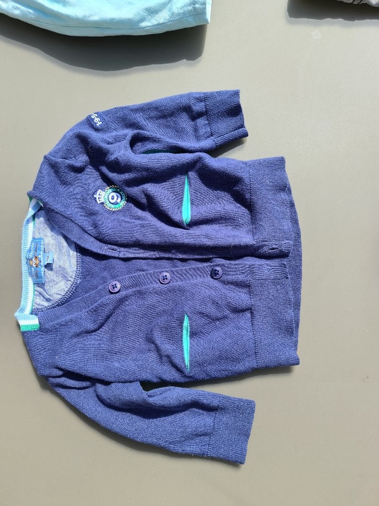 blauwe pull, trui, gillet, cardigan River Woods 6m/68cm, Enlèvement, Comme neuf