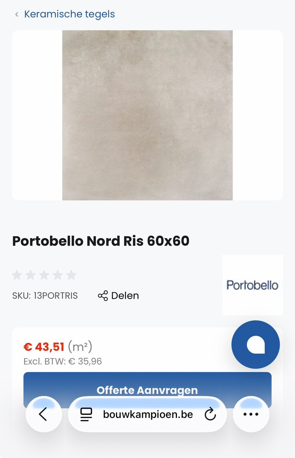 Portobello nord ris, Ophalen, Zo goed als nieuw