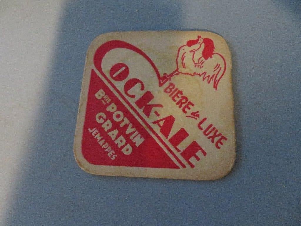 bierviltje Cock Ale Potvin Grard Jemappes, Collections, Enlèvement ou Envoi, Comme neuf, Sous-bock, Autres marques