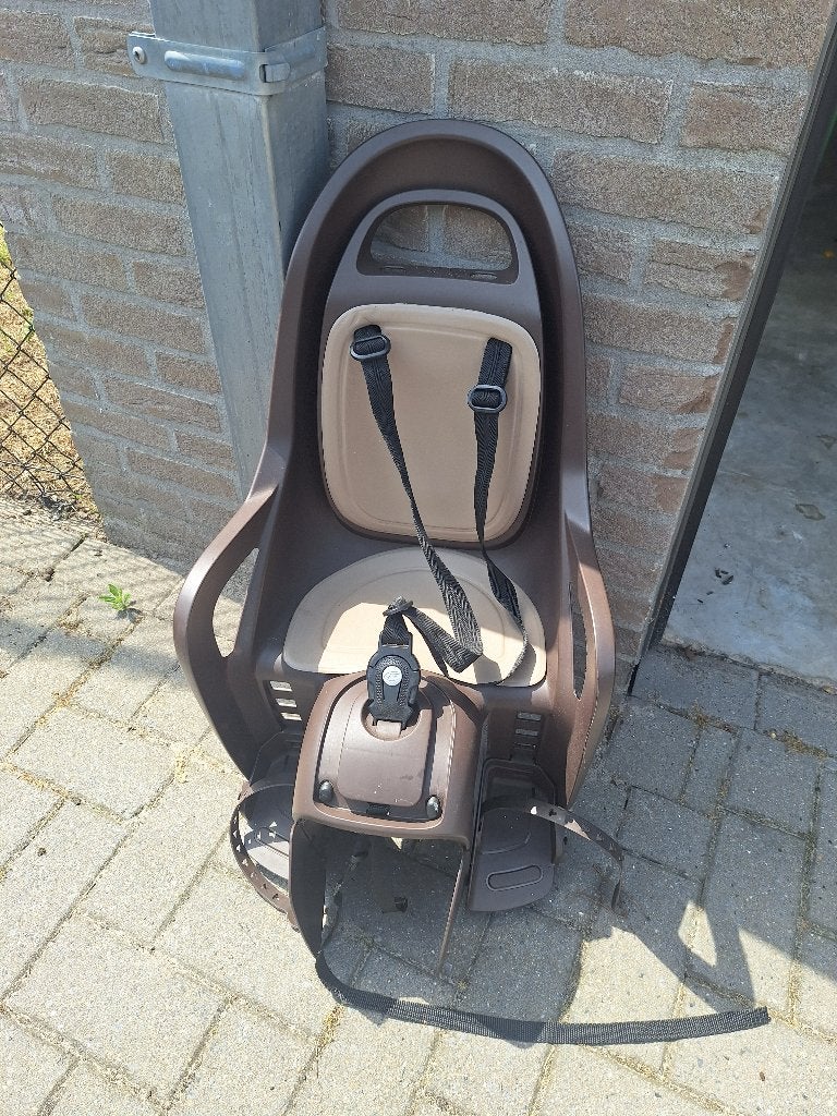 Polisport Groovy Maxi CFS Fietsstoeltje (Bruin/Crème), Repose-pieds, Comme neuf, Enlèvement, Pollisport
