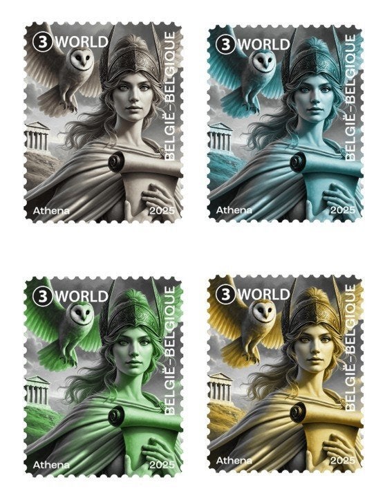 België Cryptostempel 2025 Athena NFT - 4 kleuren, Ophalen of Verzenden, Overig